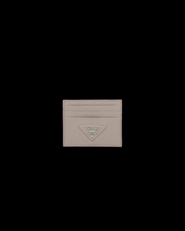 Card Holders*Prada Leather card holder Claygrey