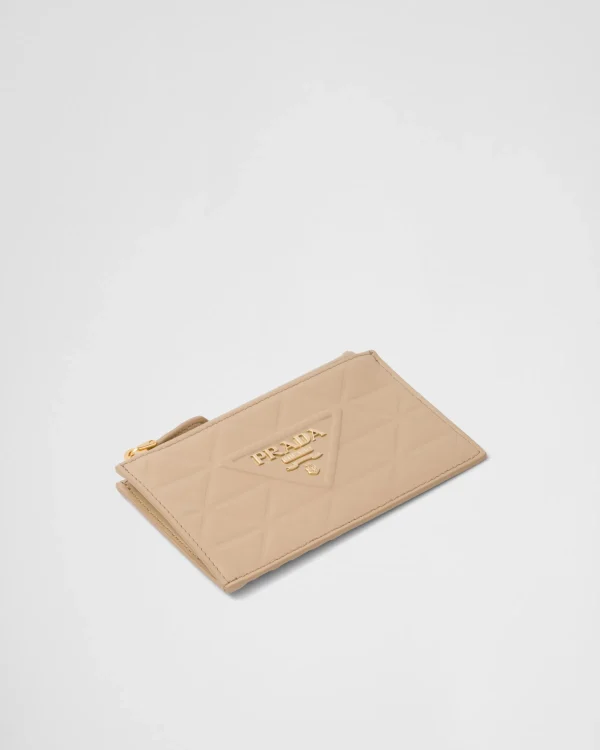 Card Holders*Prada Leather card holder Sandbeige