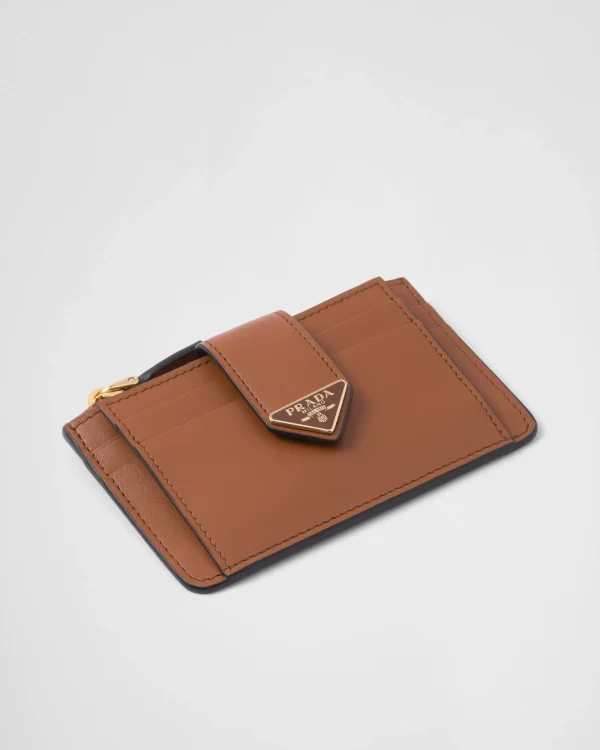 Card Holders*Prada Leather card holder Cognac