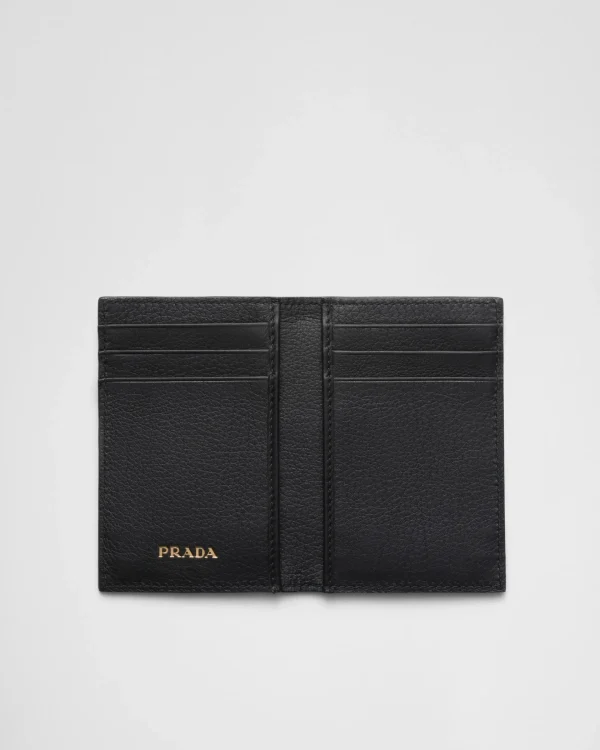 Card Holders*Prada Leather card holder Black