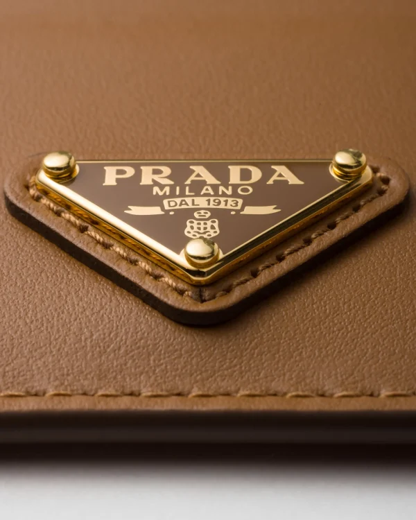 Card Holders*Prada Leather card holder Caramel