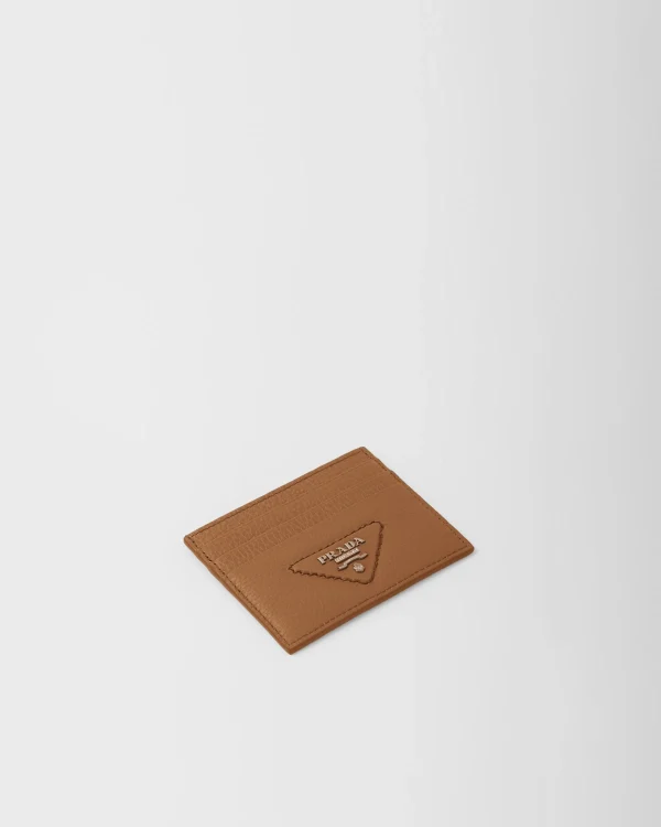 Card Holders*Prada Leather card holder Caramel