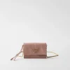 Card Holders | Mini Bags*Prada Leather card holder with shoulder strap Rosyblush