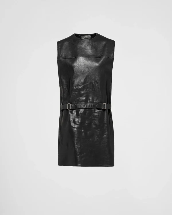 Leather Clothing*Prada Leather dress Black