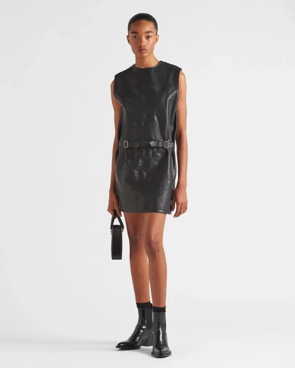 Leather Clothing*Prada Leather dress Black