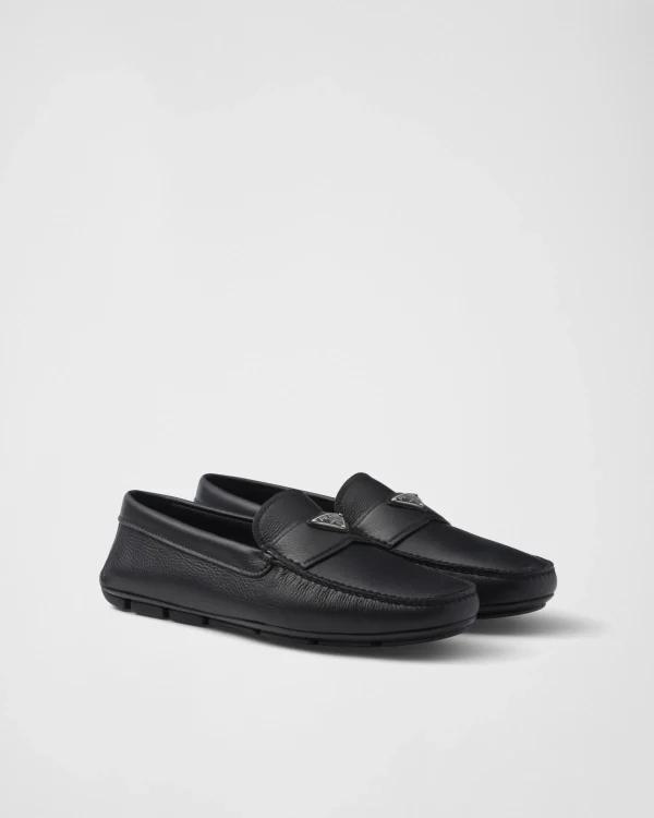 Loafers*Prada Leather driving shoes Black