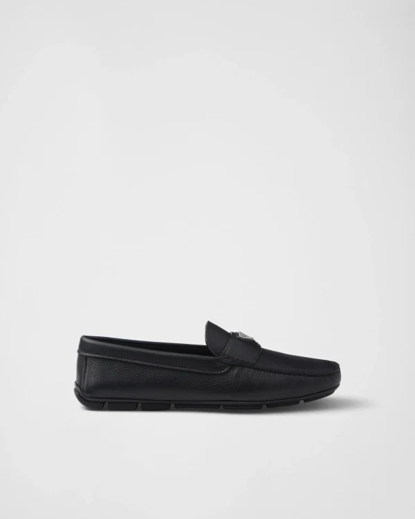 Loafers*Prada Leather driving shoes Black