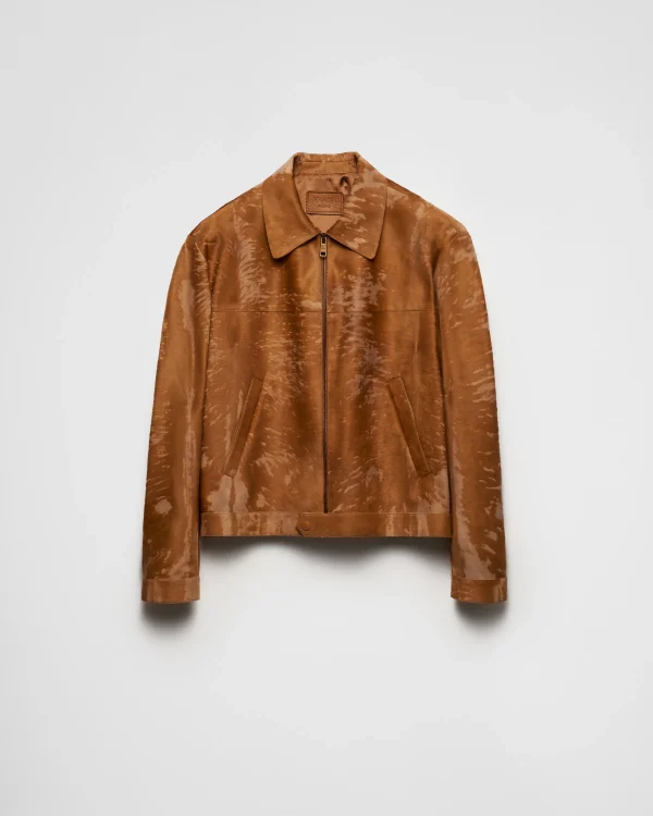 Leather Clothing*Prada Leather jacket Caramel