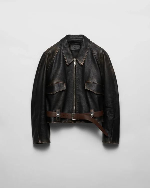 Leather Clothing*Prada Leather jacket Black