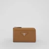 Bag Charms And Keychains | High-tech Accessories*Prada Leather key case Caramel