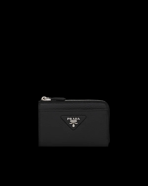 Bag Charms And Keychains | High-tech Accessories*Prada Leather key case Black