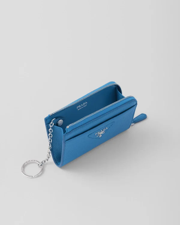 Bag Charms And Keychains | High-tech Accessories*Prada Leather key case Lightblue