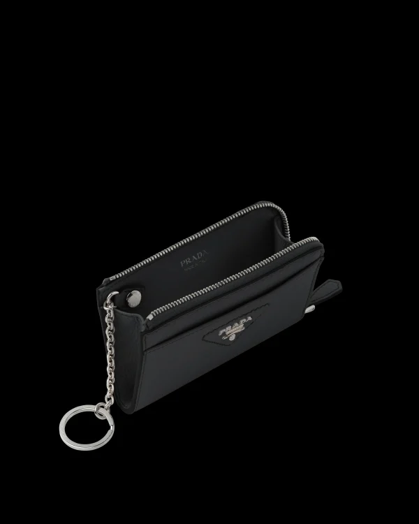 Bag Charms And Keychains | High-tech Accessories*Prada Leather key case Black