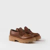 Loafers And Lace-ups*Prada Leather loafers Cognac