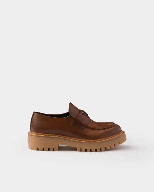 Loafers And Lace-ups*Prada Leather loafers Cognac