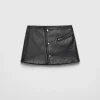 Leather Clothing*Prada Leather mini skirt Black