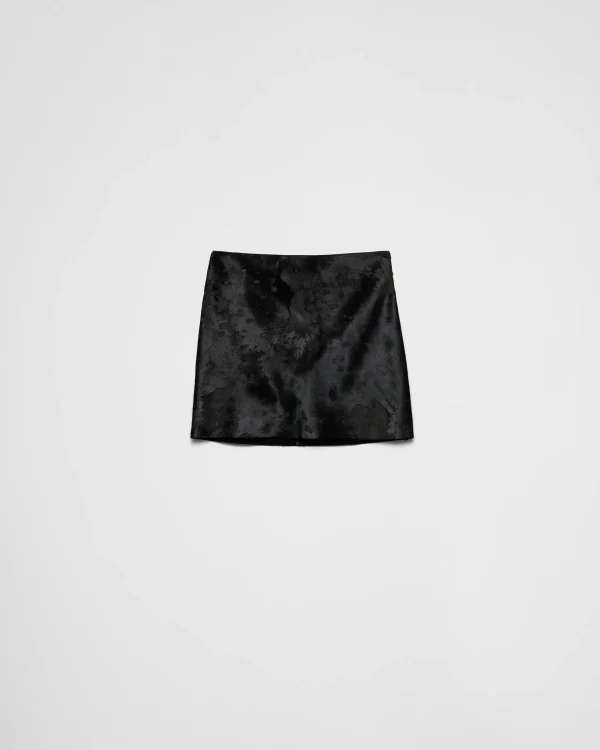 Leather Clothing*Prada Leather miniskirt Black