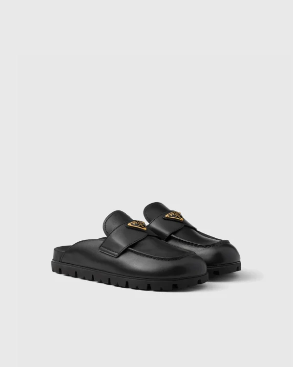 Slippers And Mules*Prada Leather mules Black