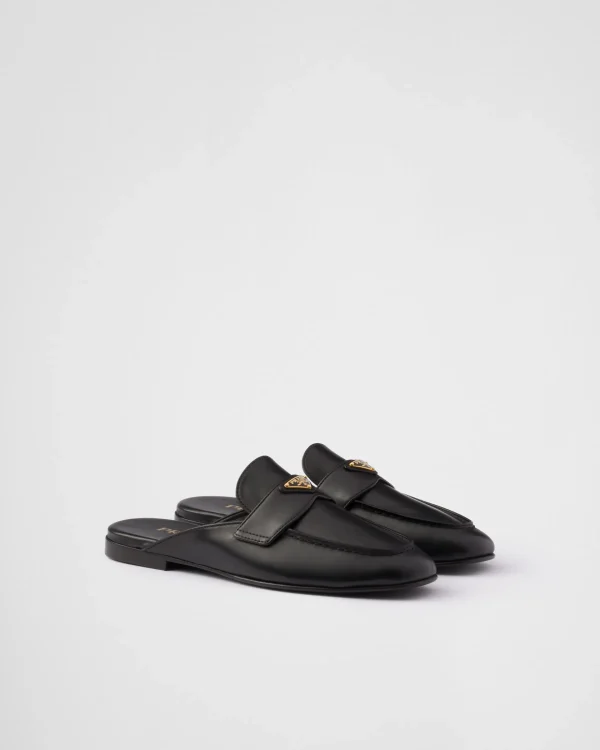 Slippers And Mules*Prada Leather mules Black