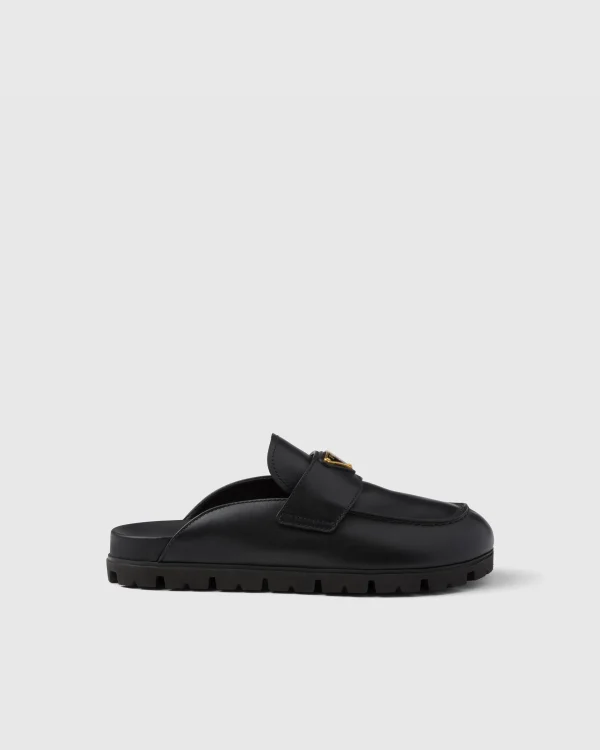 Slippers And Mules*Prada Leather mules Black