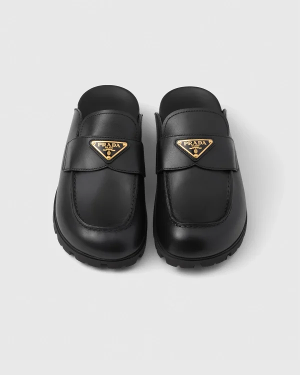 Slippers And Mules*Prada Leather mules Black