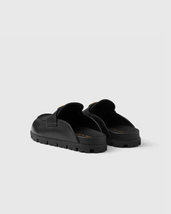 Slippers And Mules*Prada Leather mules Black