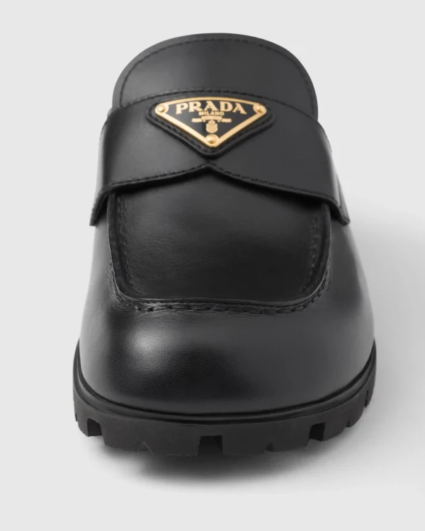 Slippers And Mules*Prada Leather mules Black