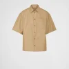 Leather Clothing*Prada Leather shirt Khaki