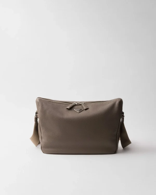 Messenger Bags*Prada Leather shoulder bag Bamboogray