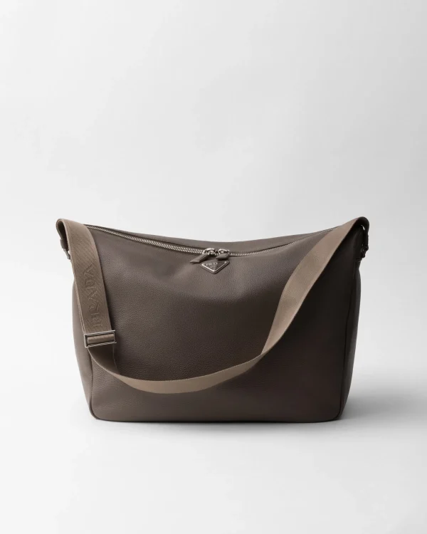 Messenger Bags*Prada Leather shoulder bag Bamboogray