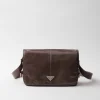 Messenger Bags*Prada Leather shoulder bag Bamboo/corkbeige