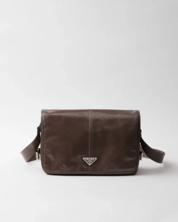 Messenger Bags*Prada Leather shoulder bag Bamboo/corkbeige