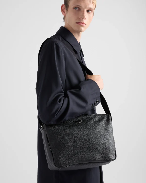 Messenger Bags*Prada Leather shoulder bag Black