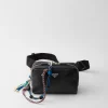 Backpacks And Belt Bags*Prada Leather shoulder bag with charm Black