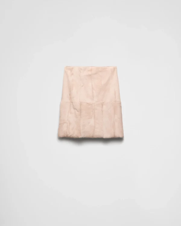 Leather Clothing*Prada Leather skirt Peach