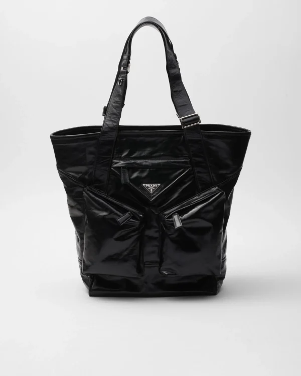 Totes*Prada Leather tote Black