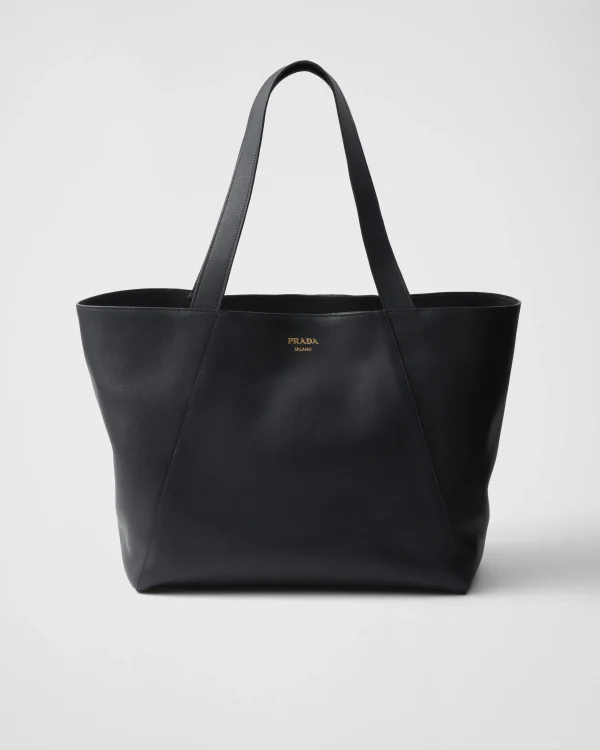 Briefcases | Totes*Prada Leather tote bag Black