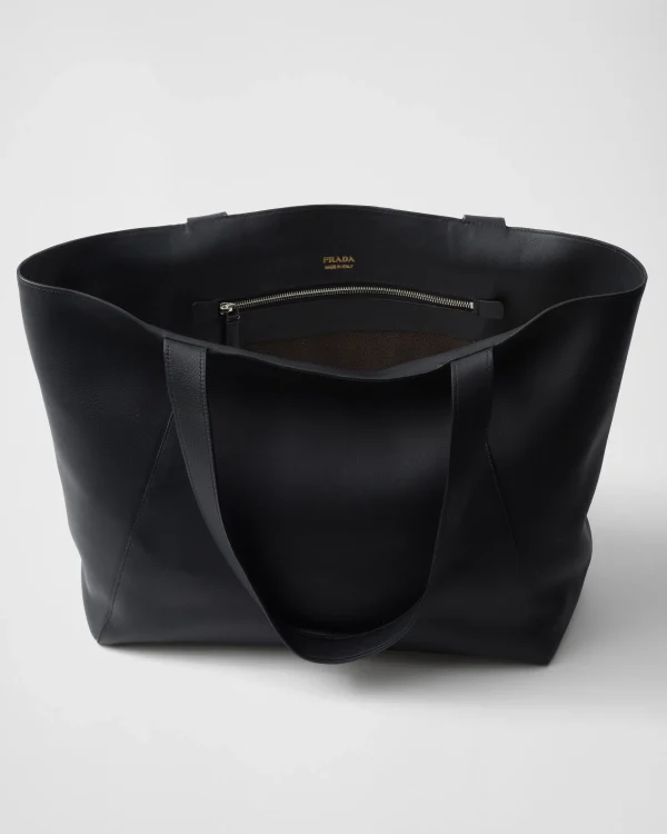 Briefcases | Totes*Prada Leather tote bag Black