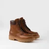 Boots*Prada Leather work boots Cognac