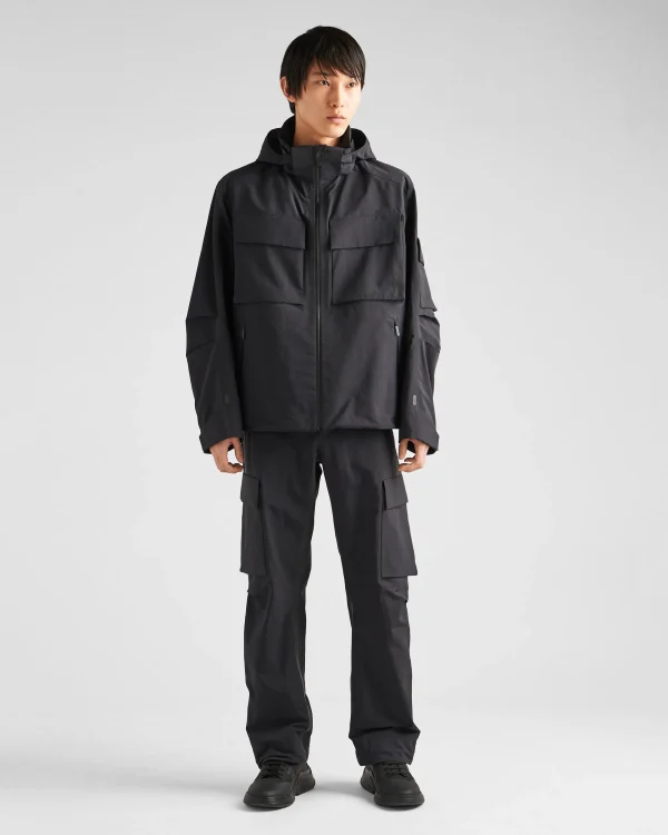 Men's Collection*Prada Light technical fabric windbreaker Black