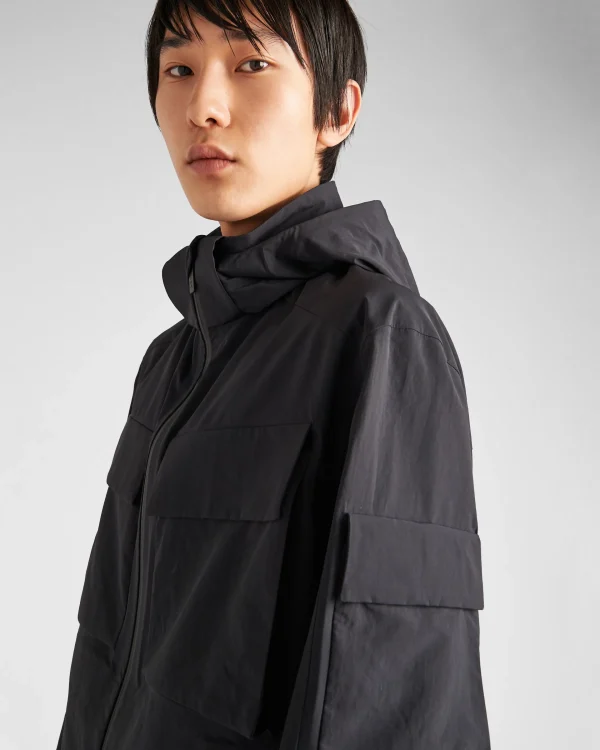 Men's Collection*Prada Light technical fabric windbreaker Black