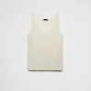 T-shirts And Polo Shirts*Prada Linen and cotton tank top Natural