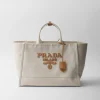 Totes*Prada Linen blend tote bag Natural