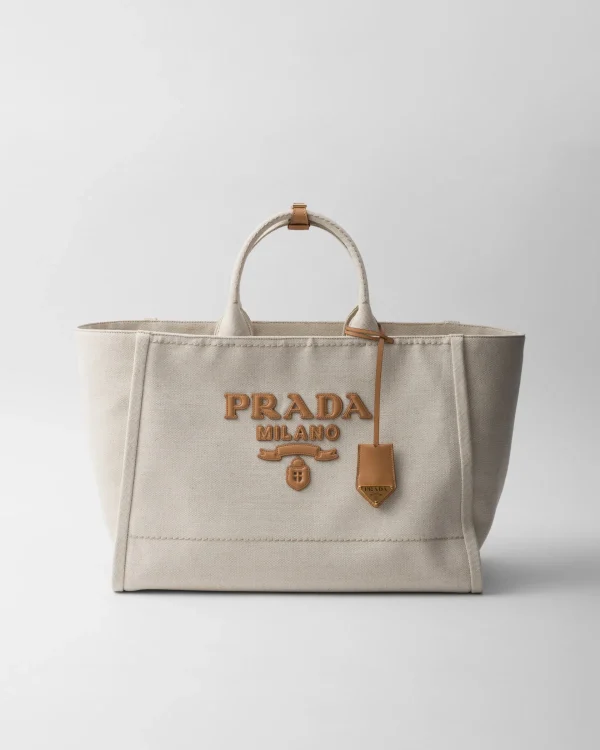 Totes*Prada Linen blend tote bag Natural