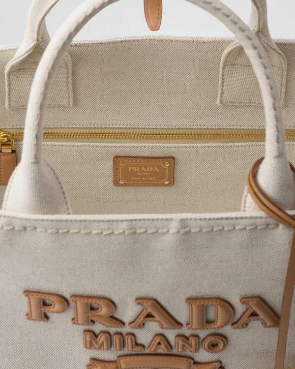 Totes*Prada Linen blend tote bag Natural