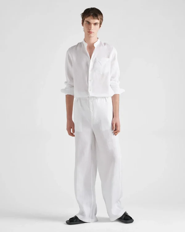 Trousers And Bermudas*Prada Linen pants White