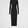 Dresses*Prada Long silk knit dress Black