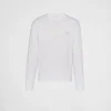 T-shirts And Polo Shirts*Prada Long-sleeved cotton T-shirt White