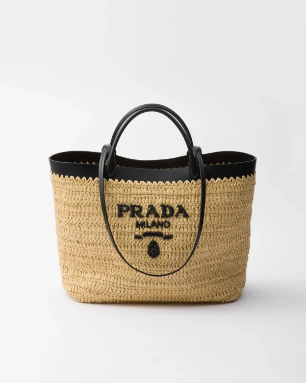 Totes | Totes*Prada Medium crochet and leather tote bag Tan/black