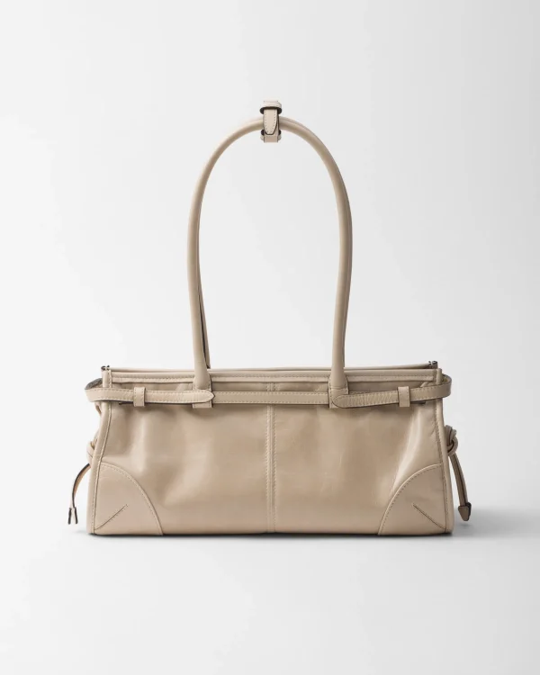 Top Handles | Top Handles*Prada Medium leather handbag Travertine